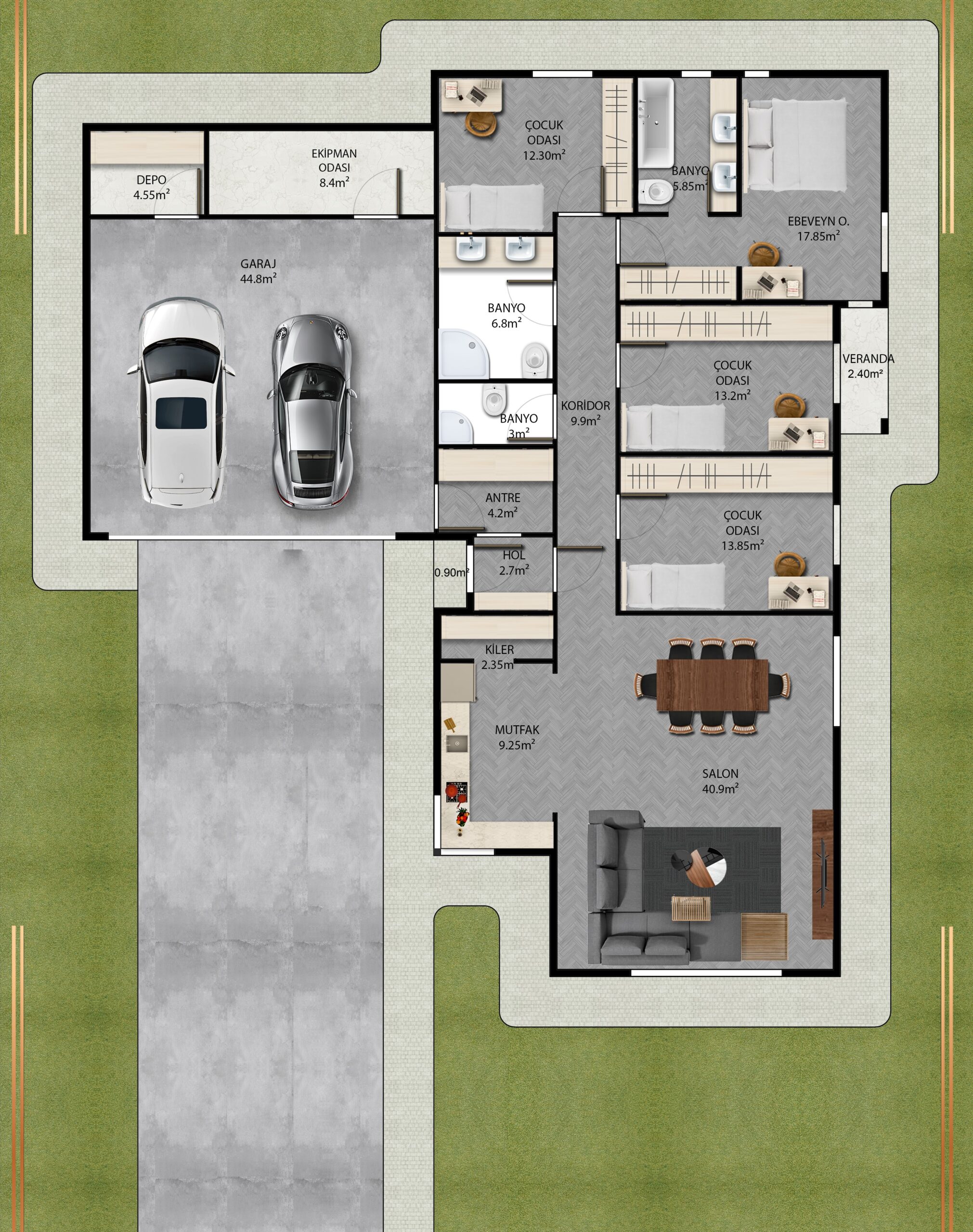 DP-617 203 m² TEK KATLI ÇELİK EV - Görsel 3