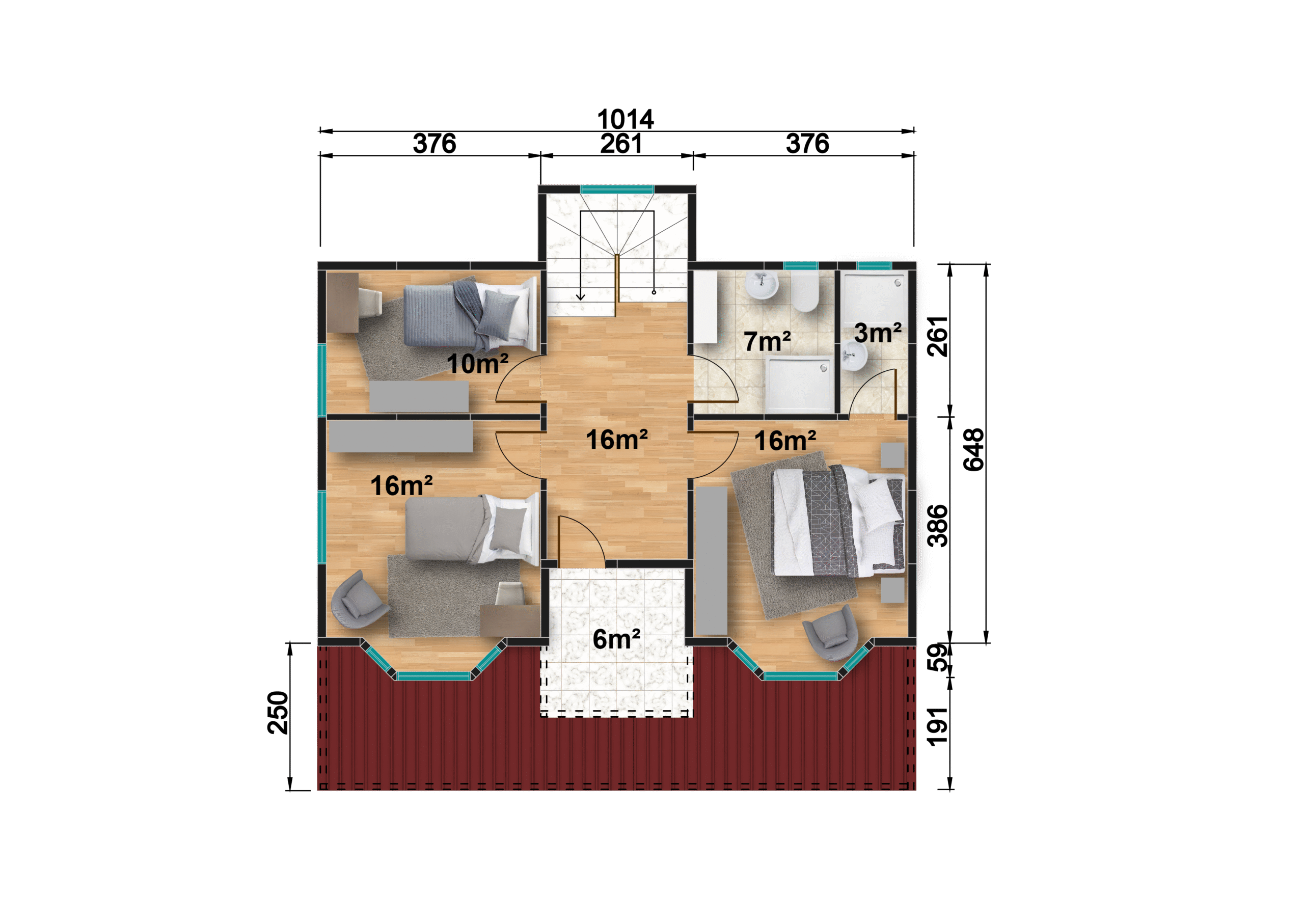 DP-215 169 m² ÇİFT KATLI PREFABRİK EV - Görsel 3