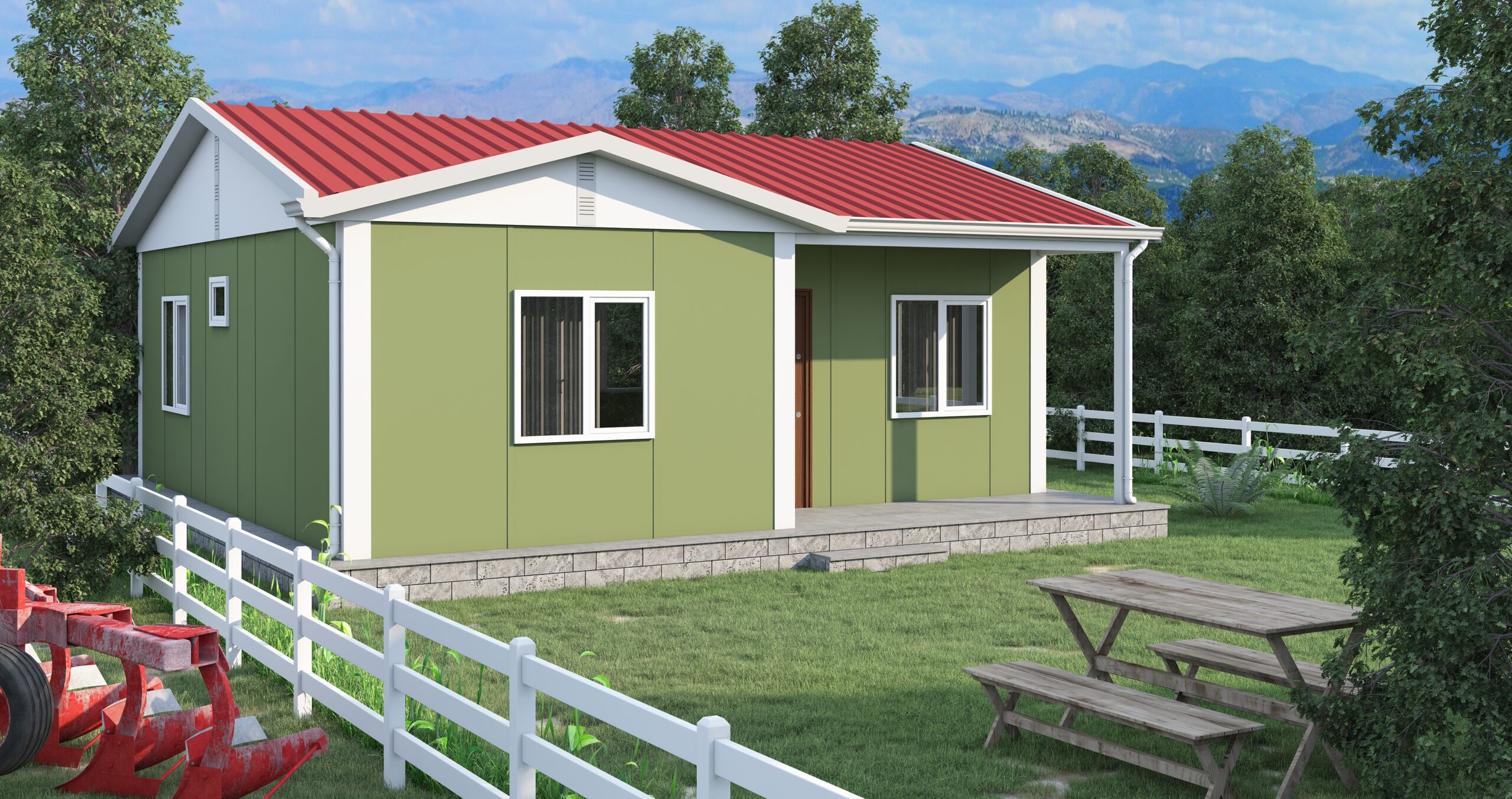 DP-105 59 m² TEK KATLI PREFABRİK EV - Görsel 2