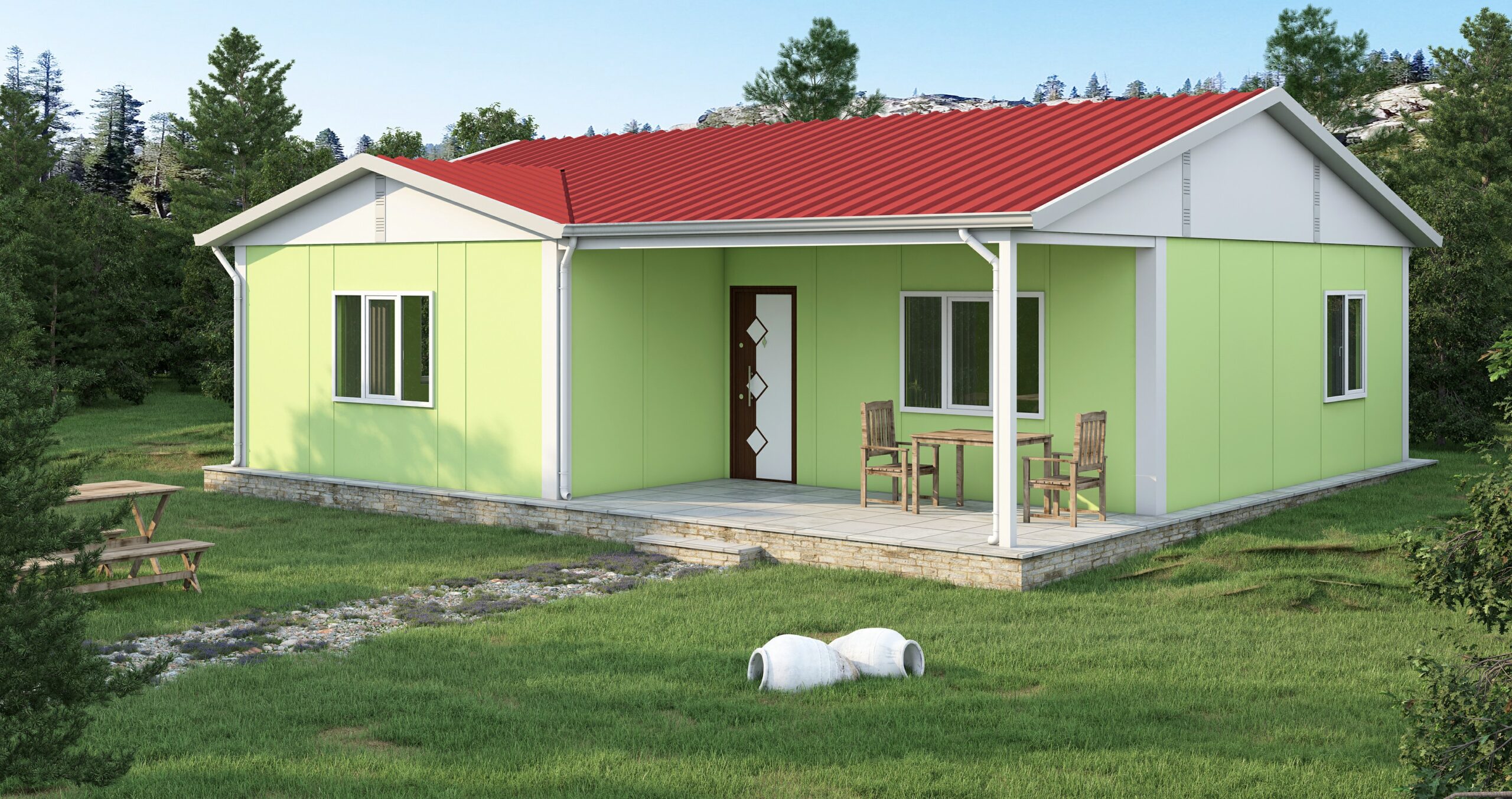 DP-121 91 m² TEK KATLI PREFABRİK EV