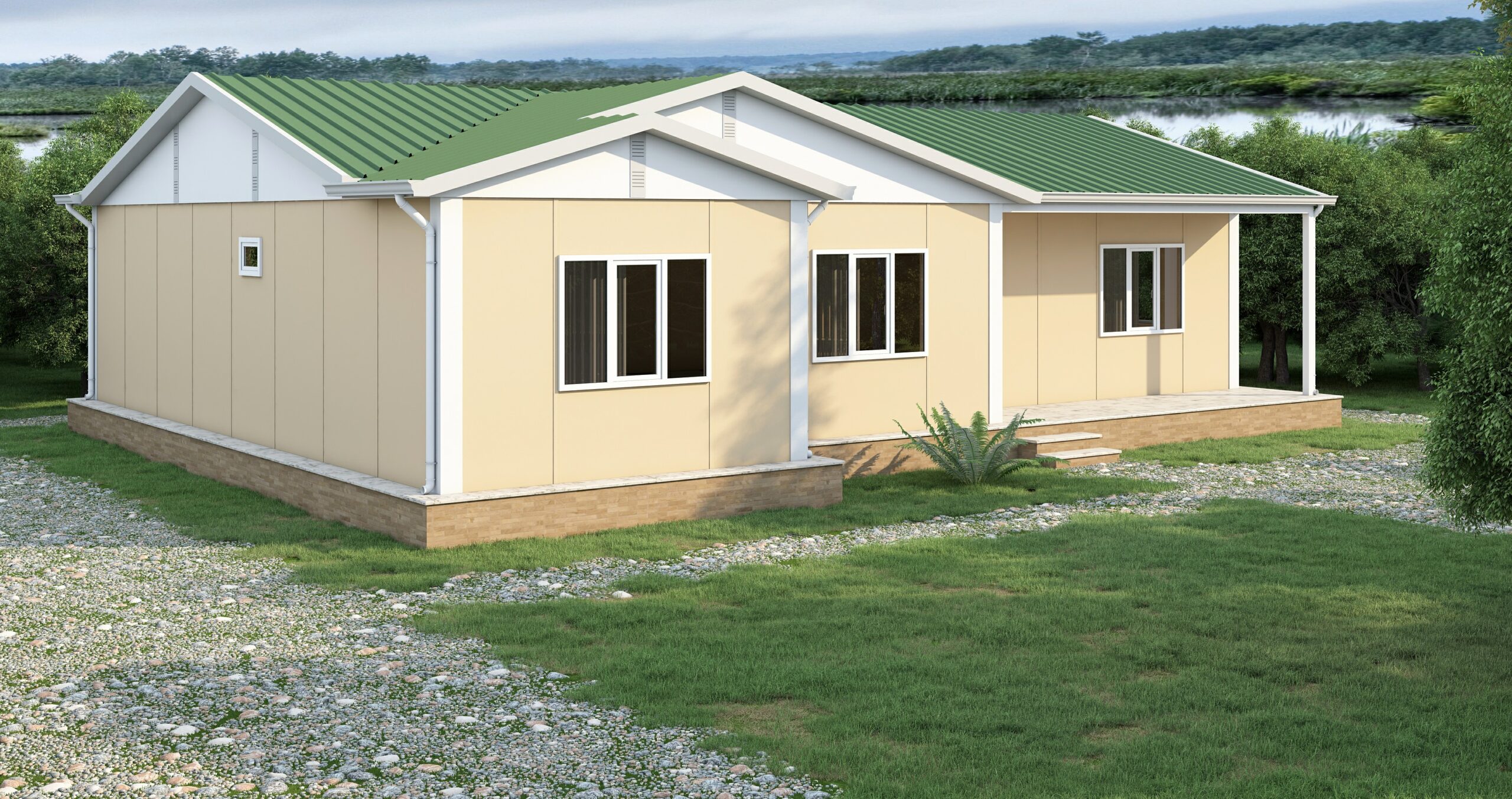 DP-131 120 m² TEK KATLI PREFABRİK EV - Görsel 2
