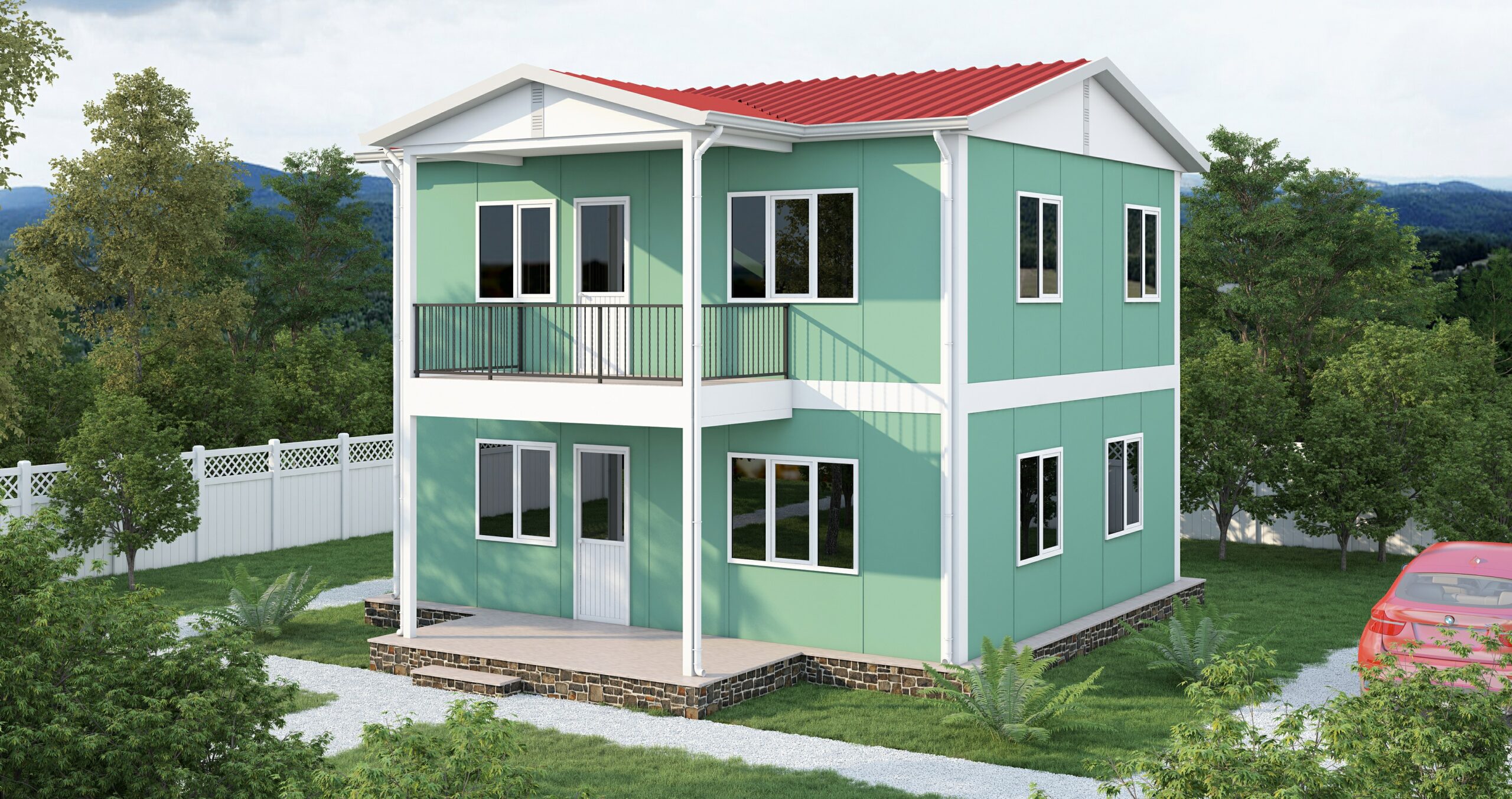 DP-205 114 m² ÇİFT KATLI PREFABRİK EV - Görsel 2